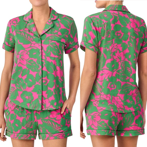 kate spade Other - KATE SPADE NWT Tropical Foliage Pink Short Pajama Set size Medium